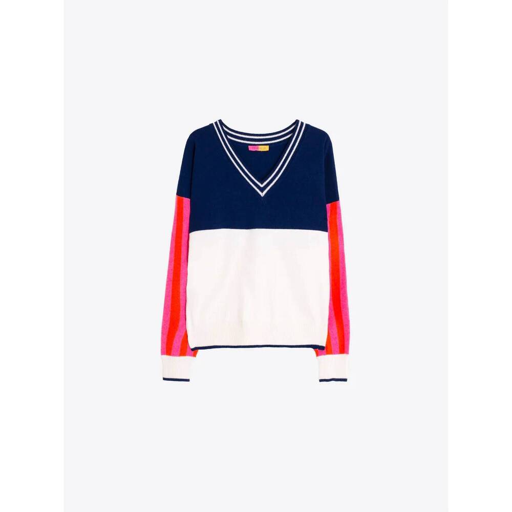 NEW VILAGALLO women's dolce far niente sweater in navy and ecru